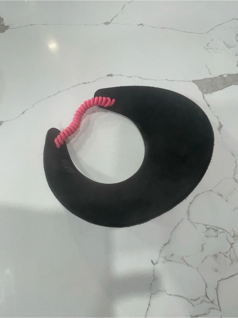Flip-Flop Print Sun Visor - Black with Pink Trim